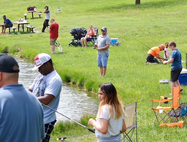 April showers pushed the annual Kid's Fishing Day event at Moon Lake at Fort Riley, Kansas, to May 12.