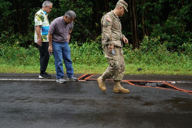 Guard helping with evacuations as volcano erupts