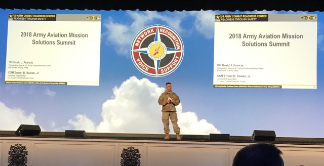 Army Aviation safety perspective given at summit