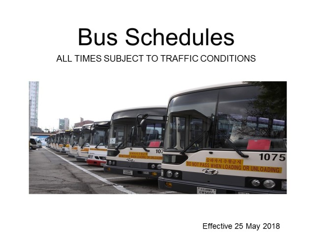 Bus Schedules effective 25 May 2018