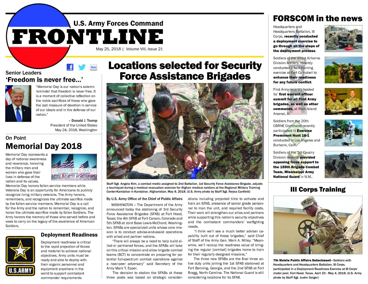 Forscom Frontline - May 25, 2018 