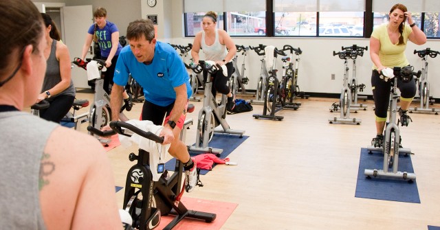 Indoor fitness classes help people keep in shape out of the sun