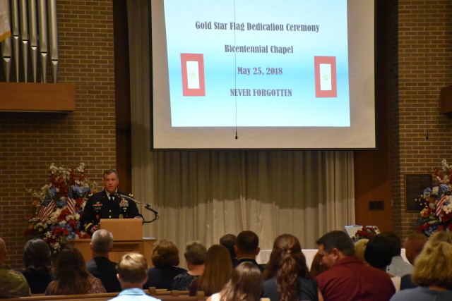 Gold Star Service Flag dedicated at Redstone's Bicentennial Chapel