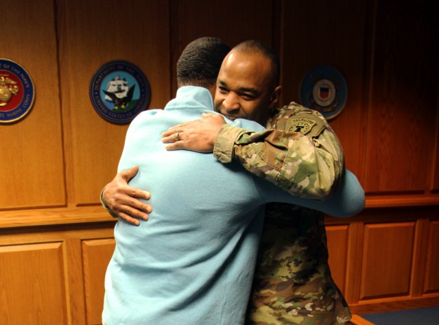 Brig. Gen. Vereen Congratulates Son on Enlistment