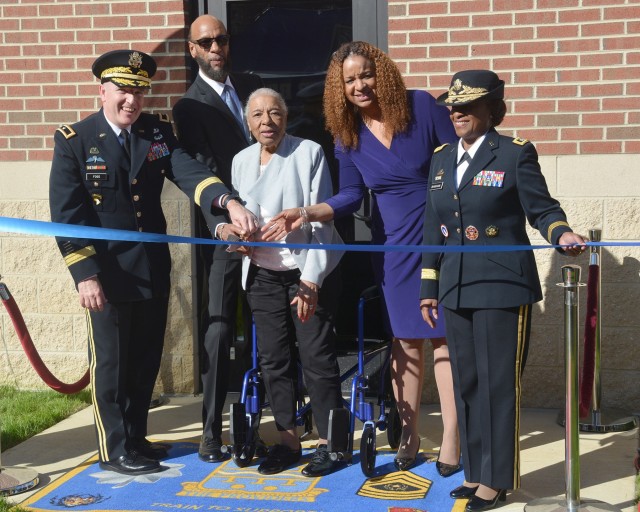 QM Corps recognizes storied leader at battalion headquarters rededication