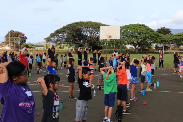84th Engineer Battalion 'Gets Fit' with Mililani Uka Elementary School