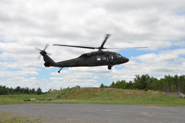 NY Army  National Guard helicopter company conducts machine gun training
