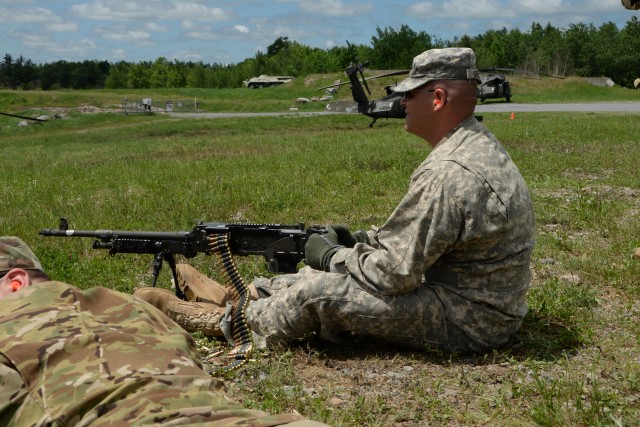 NY Army  National Guard helicopter company conducts machine gun training