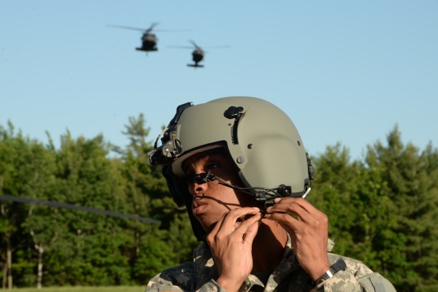 NY Army  National Guard helicopter company conducts machine gun training