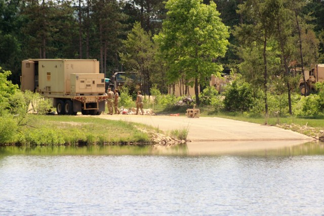 Soldiers set up ROWPU for CSTX 86-18-04 operations at Fort McCoy