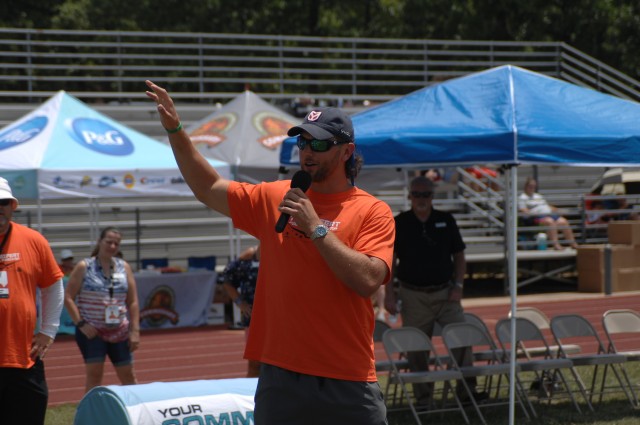 Military kids learn football fundamentals