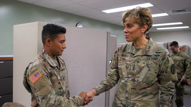 Dental Health Command-Pacific Soldier receives The Army Surgeon General's coin