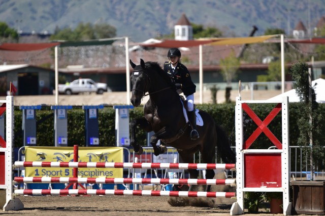 Pfc. Samantha Achterberg  at a modern pentaholon competition