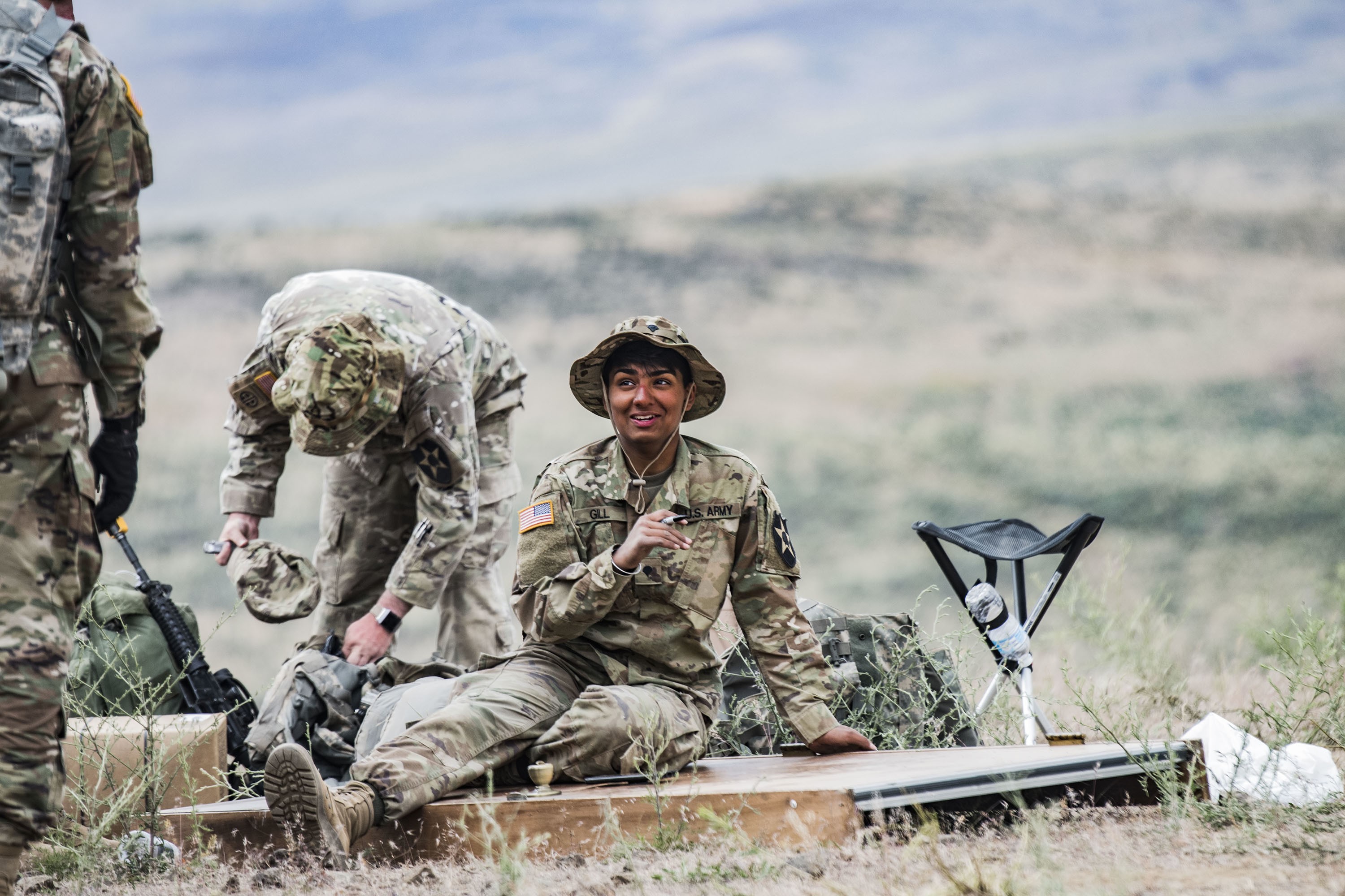 female recruit with infantry mos