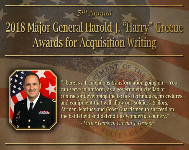 2018 Major General Harold Greene Awards for Acquisition Writing Competition