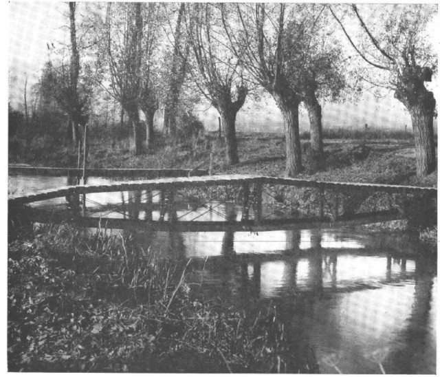 French countryside covered by bridges to aid in retreat during World War I