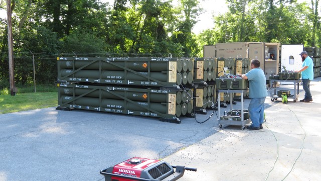 Letterkenny Munitions Center technicians test Guided Multiple Launch Rocket Systems (GMLRS) using the Missile Common Test Device onsite.