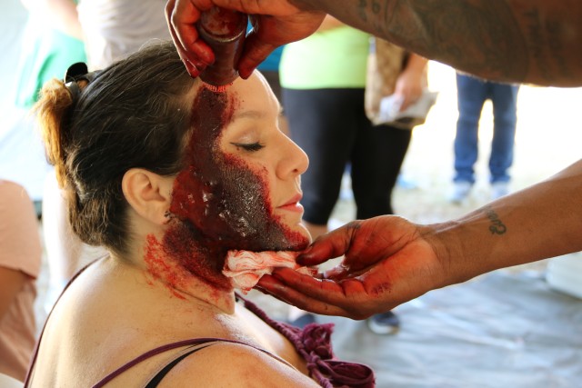 Finishing touches on moulage during RIMPAC