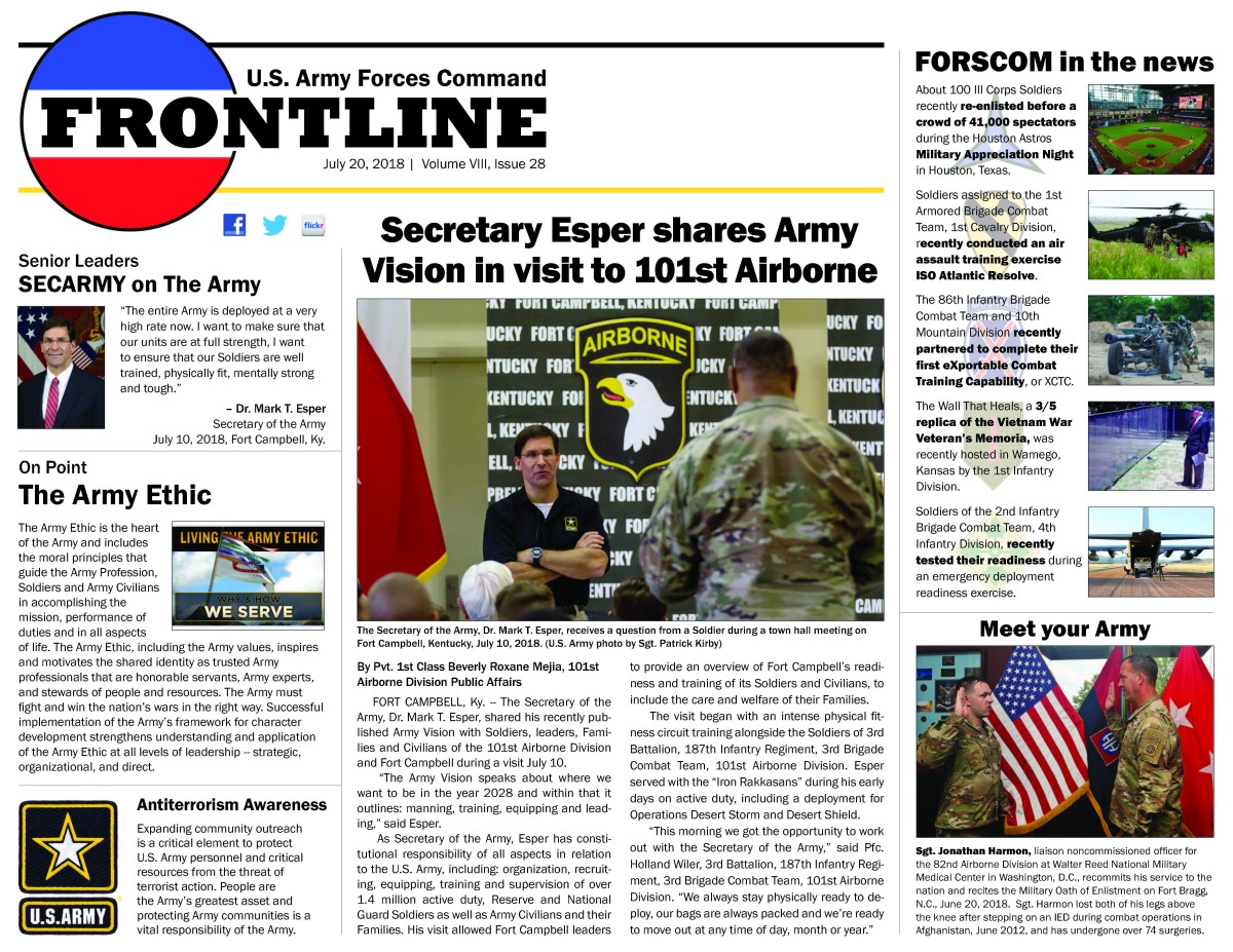 FORSCOM Frontline - July 20, 2018 | Article | The United States Army