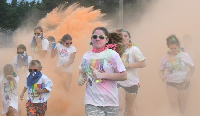 Fort Drum community members get colorful during fun run