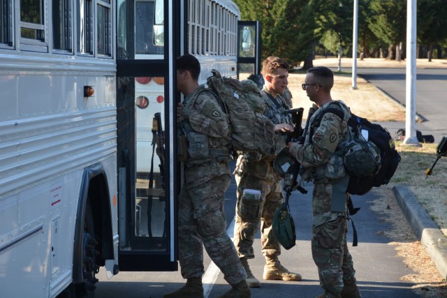 Soldiers from 1st Battalion, 5th Infantry Regiment, 1st Stryker Brigade Combat Team, 25th Infantry Division participate in Courage Ready 18-02