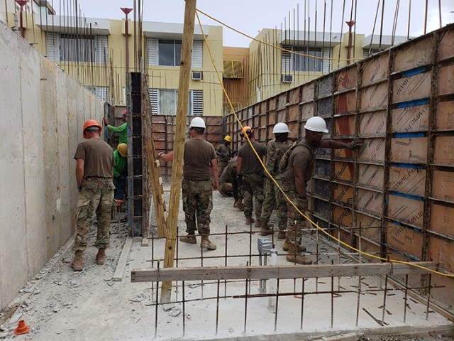 Soldiers of the 204th Engineer Battalion at work