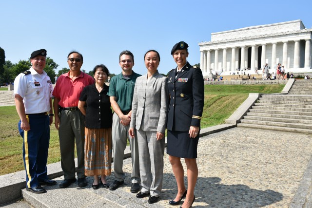Family Celebrates Swearing In on Steps of Lincoln Memorial