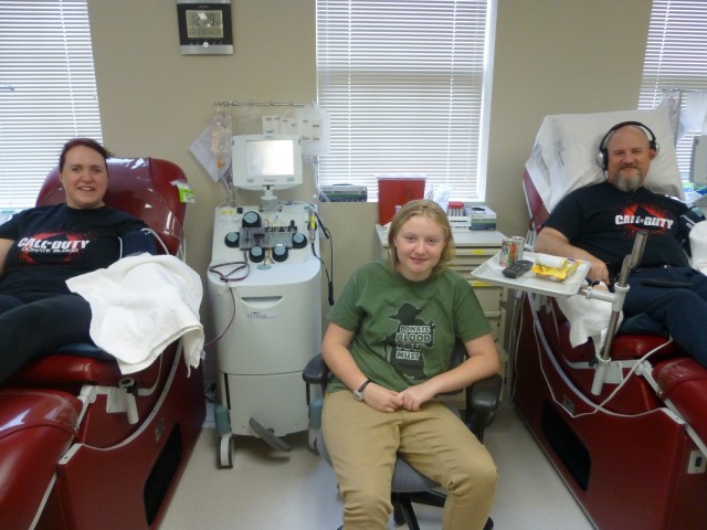 Donating blood products is a family affair