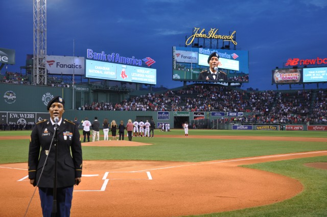 SGT Letarsha Massey sings national anthem at Fenway Park