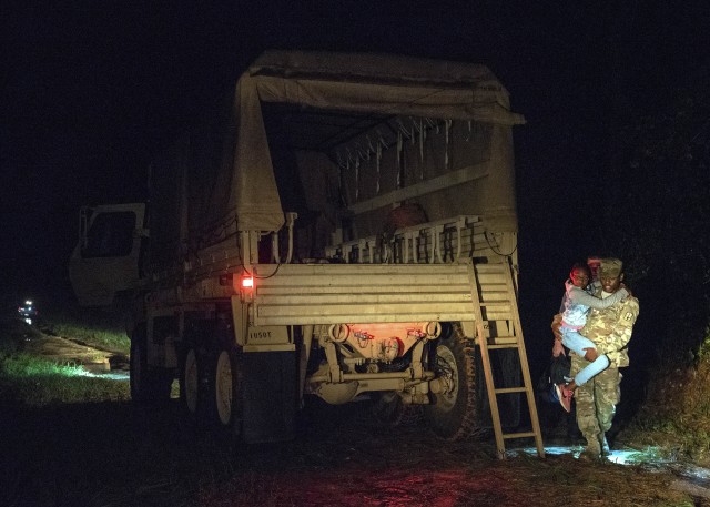 Army National Guard Soldier assist family trapped in car