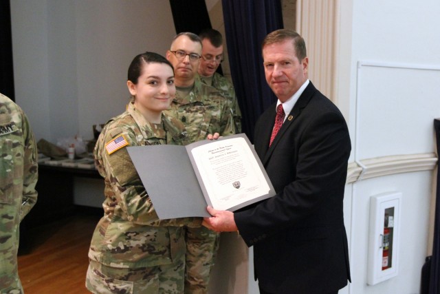 SGT Atkinson is inducted into the NCO Corps