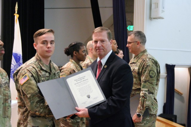 SGT McNamee is inducted into the NCO Corps