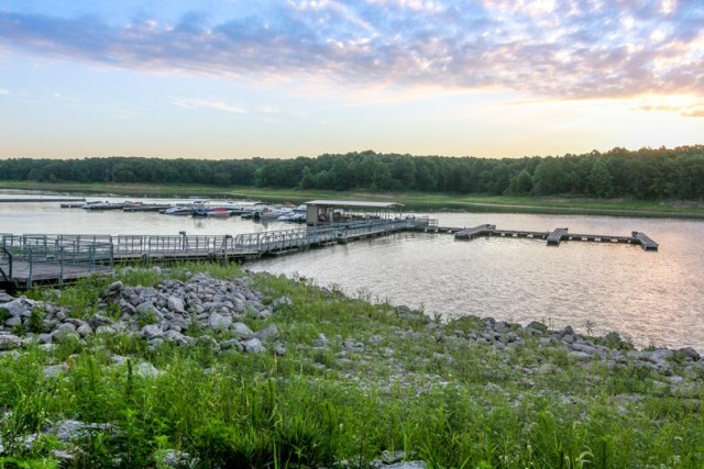 Marina at Honey Creek Resort State Park at Melvern Lake, Kan.