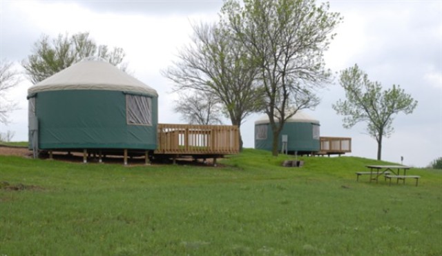 Yurt camping at Melvern Lake, Kan. run by Eisenhower State Park