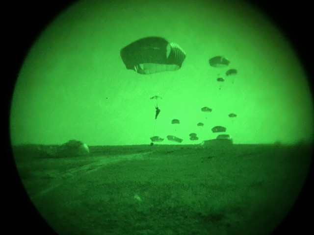 Panther Paratroopers Conduct Nighttime Airborne Operation