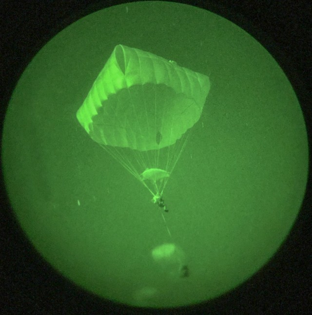 Panther Paratroopers Conduct Nighttime Airborne Operation