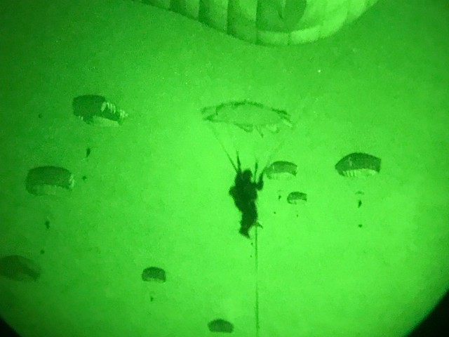 Panther Paratroopers Conduct Nighttime Airborne Operation