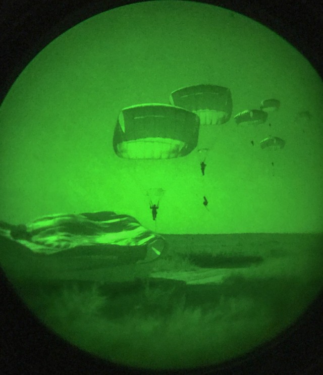 Panther Paratroopers Conduct Nighttime Airborne Operation