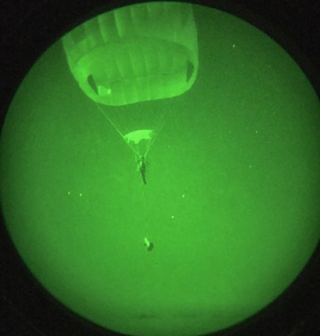 Panther Paratroopers Conduct Nighttime Airborne Operation