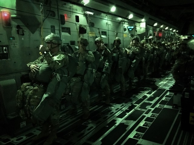Panther Paratroopers Conduct Nighttime Airborne Operation