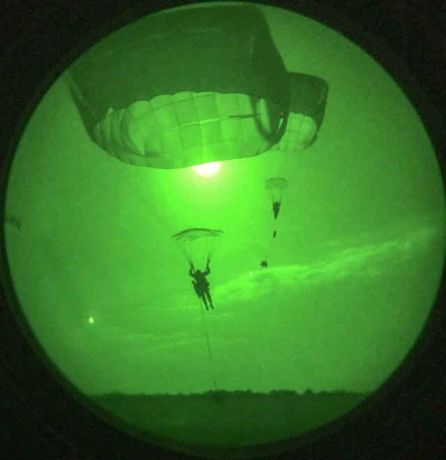 Panther Paratroopers Conduct Nighttime Airborne Operation