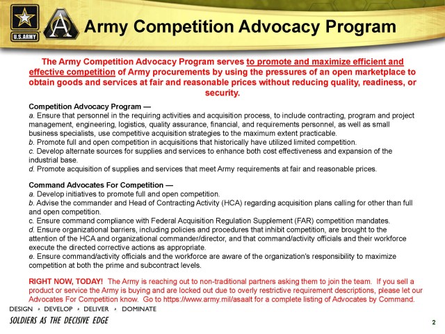 Army Advocacy Description