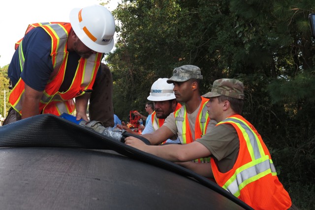 National Guard assists SC Department of Transportation to stem flood effects