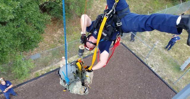 USASAM, fire department conduct hoist rescue training