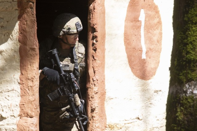 U.S. and Indian soldiers share cordon and search techniques