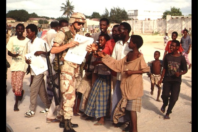 PSYOP Soldier delivers "RAJO" in Somalia, early 1980s