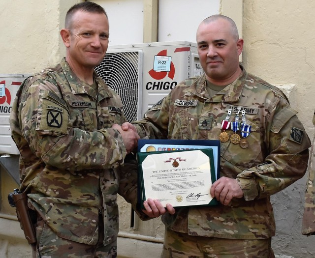 DeVore honored for service in Afghanistan