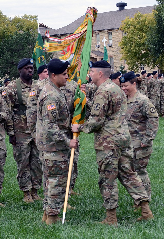 Lt.. Col. Joshua Campbell assumed command of the 97th Military Police Battalion at Fort Riley during a change of command ceremony Oct. 4.