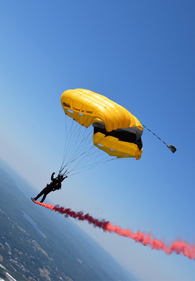 Pregame Military Parachute Team Performance And F-15 Flyover Are