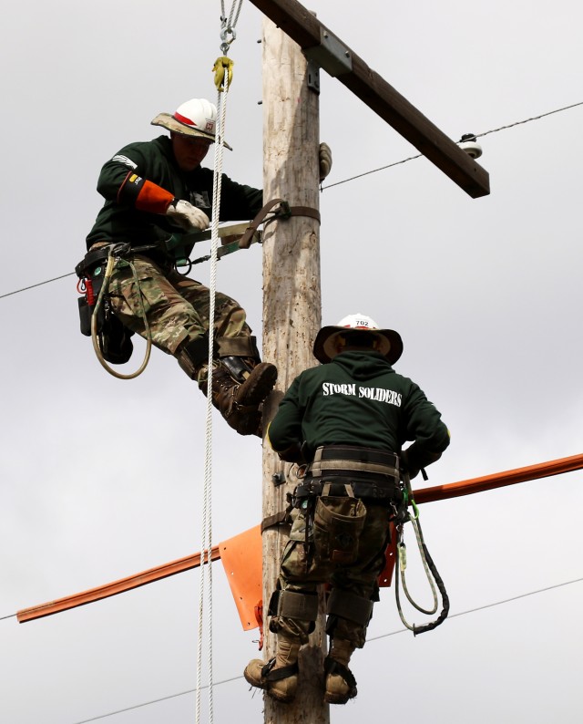 The 249th Engineering Battalion competes in the International Lineman's Rodeo